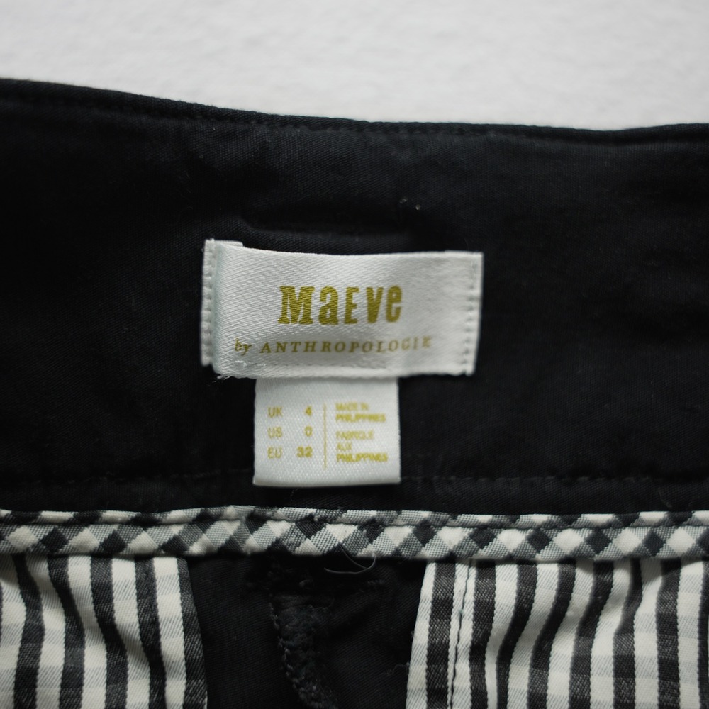Maeve by Anthropologie Naomi Linen Black Wide Leg Blend Trousers Pants Size 0 - Picture 7 of 9